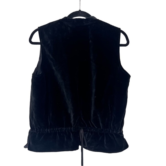 NWT Ruff Hewn Black Velvet Womens Vest size M Silver Tone Ornate Buttons Lined - Picture 2 of 4